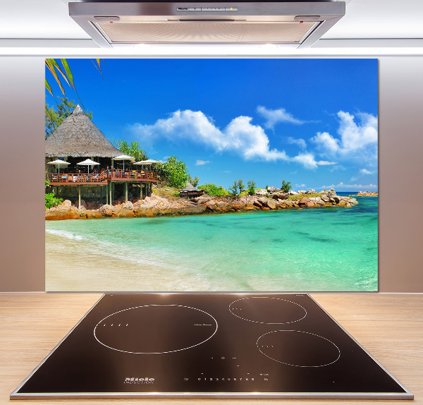 Spatplaat keuken strand op de Seychellen
