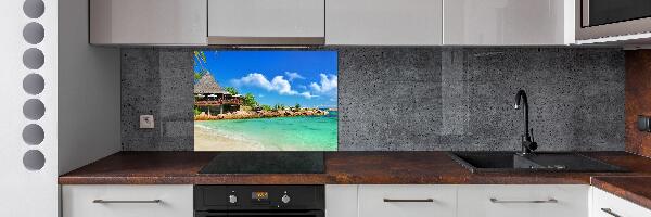 Spatplaat keuken strand op de Seychellen