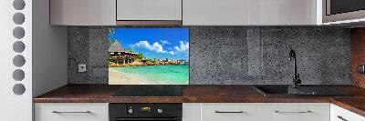 Spatplaat keuken strand op de Seychellen