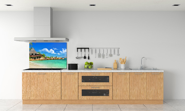 Spatplaat keuken strand op de Seychellen