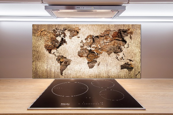 Keuken achterwand Wereldkaart van hout