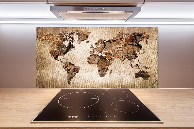 Keuken achterwand Wereldkaart van hout