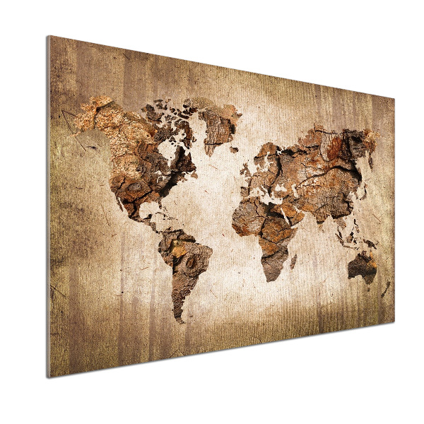 Keuken achterwand Wereldkaart van hout