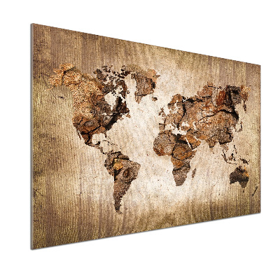 Keuken achterwand Wereldkaart van hout