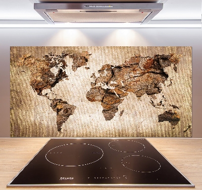 Keuken achterwand Wereldkaart van hout