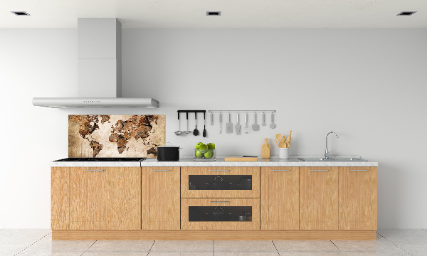 Keuken achterwand Wereldkaart van hout