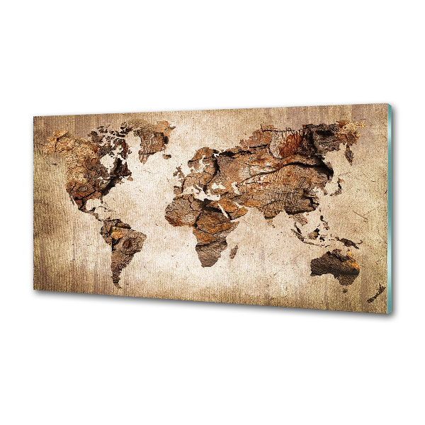 Keuken achterwand Wereldkaart van hout