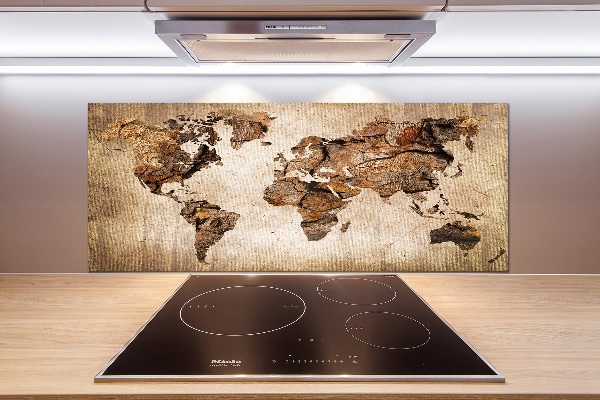 Keuken achterwand Wereldkaart van hout