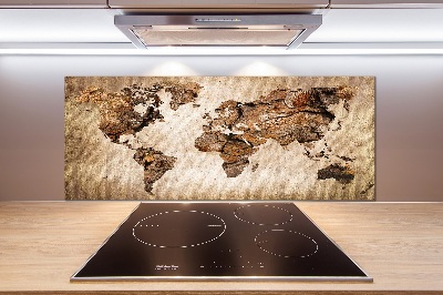 Keuken achterwand Wereldkaart van hout