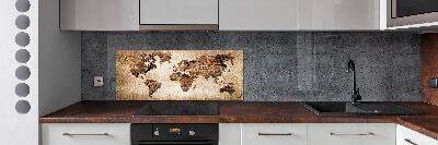 Keuken achterwand Wereldkaart van hout