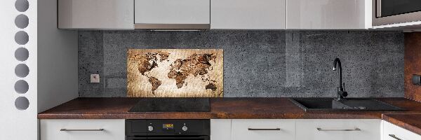 Keuken achterwand Wereldkaart van hout