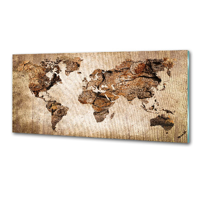 Keuken achterwand Wereldkaart van hout