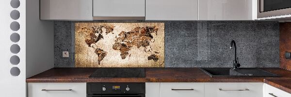 Keuken achterwand Wereldkaart van hout