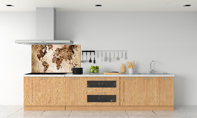 Keuken achterwand Wereldkaart van hout