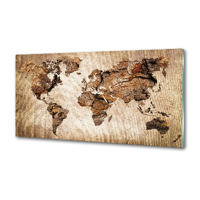 Keuken achterwand Wereldkaart van hout