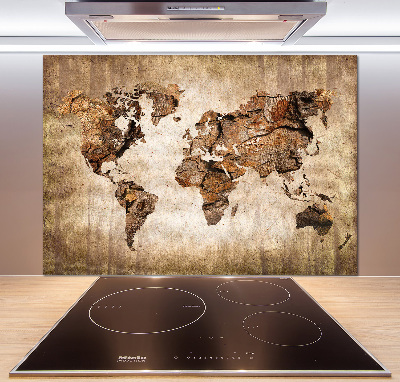 Keuken achterwand Wereldkaart van hout