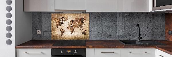 Keuken achterwand Wereldkaart van hout