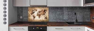 Keuken achterwand Wereldkaart van hout