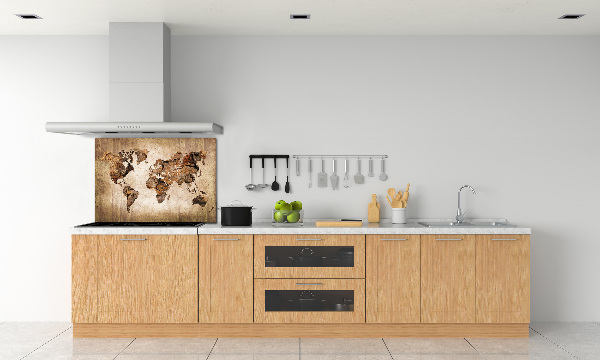 Keuken achterwand Wereldkaart van hout