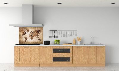Keuken achterwand Wereldkaart van hout