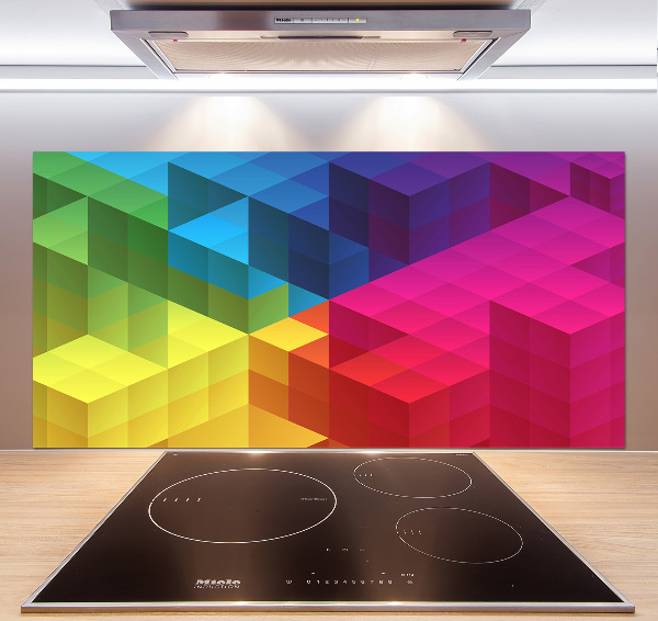 Spatscherm keuken Geometrische achtergrond