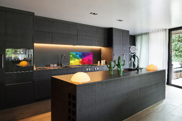 Spatscherm keuken Geometrische achtergrond