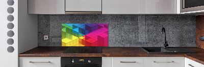 Spatscherm keuken Geometrische achtergrond