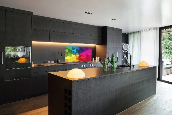 Spatscherm keuken Geometrische achtergrond