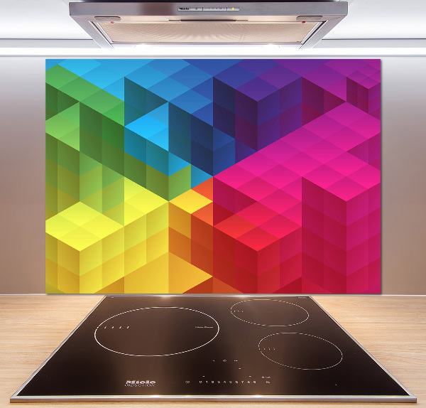 Spatscherm keuken Geometrische achtergrond