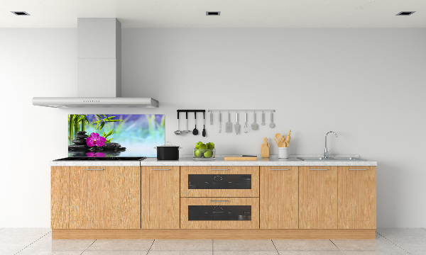 Glazen achterwand keuken Bamboe-orchidee