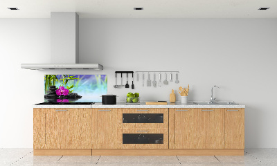 Glazen achterwand keuken Bamboe-orchidee