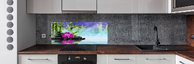 Glazen achterwand keuken Bamboe-orchidee