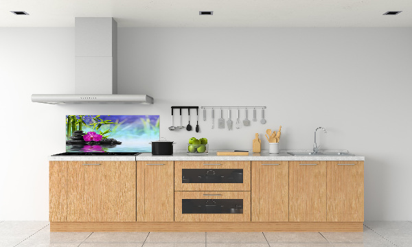 Glazen achterwand keuken Bamboe-orchidee