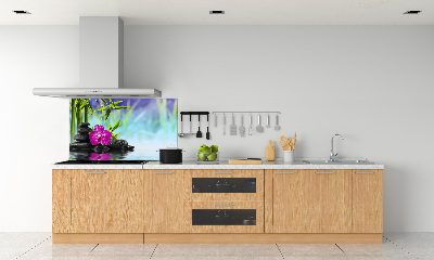 Glazen achterwand keuken Bamboe-orchidee