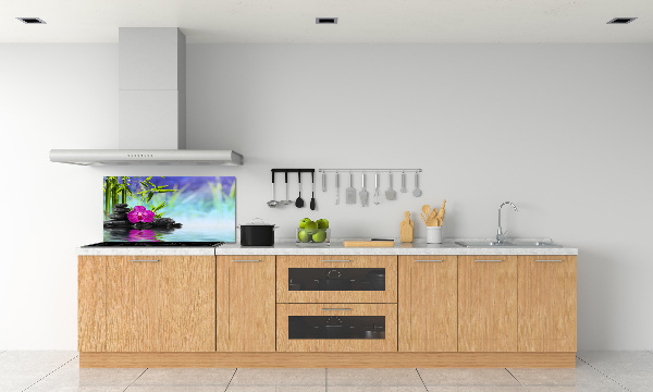 Glazen achterwand keuken Bamboe-orchidee