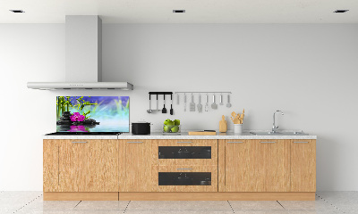 Glazen achterwand keuken Bamboe-orchidee