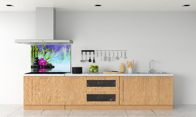 Glazen achterwand keuken Bamboe-orchidee