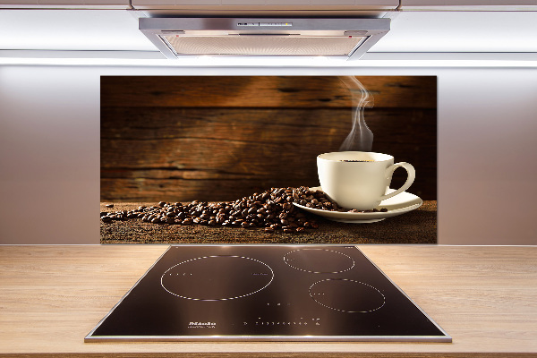 Spatscherm keuken Een kopje koffie