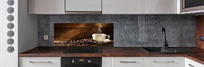 Spatscherm keuken Een kopje koffie