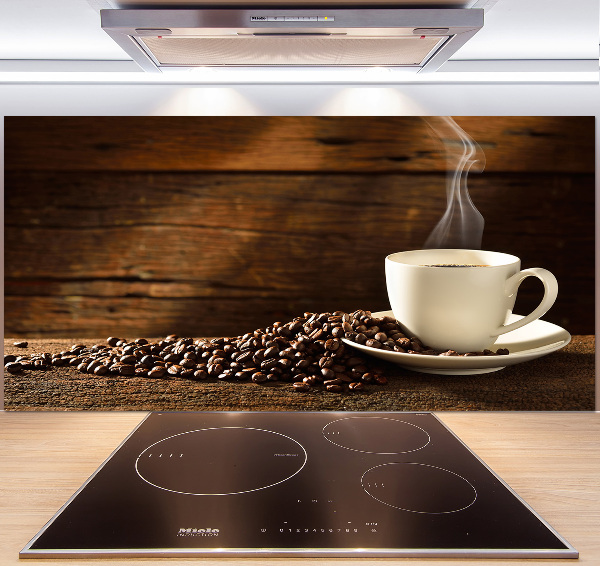 Spatscherm keuken Een kopje koffie