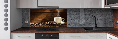 Spatscherm keuken Een kopje koffie