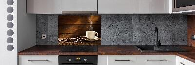 Spatscherm keuken Een kopje koffie