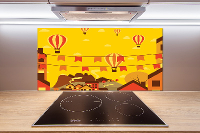Achterwand keuken Ballonnen boven de stad