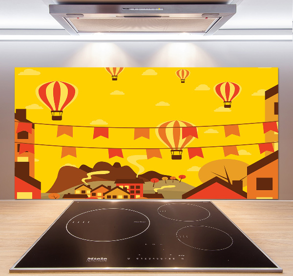 Achterwand keuken Ballonnen boven de stad