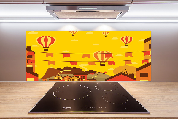 Achterwand keuken Ballonnen boven de stad