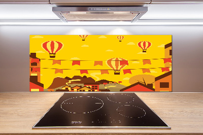 Achterwand keuken Ballonnen boven de stad
