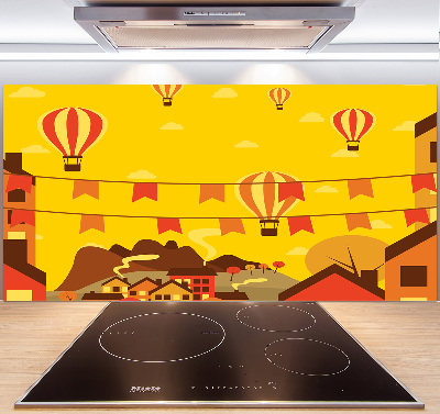 Achterwand keuken Ballonnen boven de stad