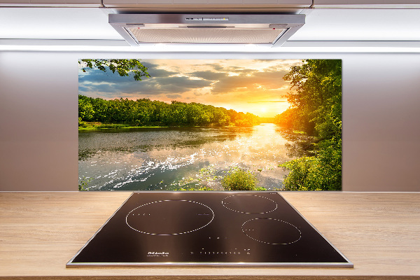 Achterwand keuken Schemering op de rivier