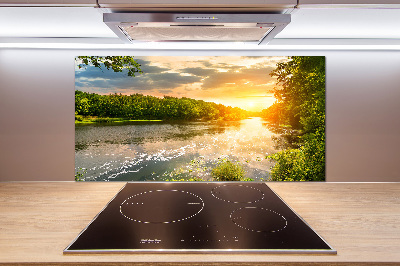 Achterwand keuken Schemering op de rivier