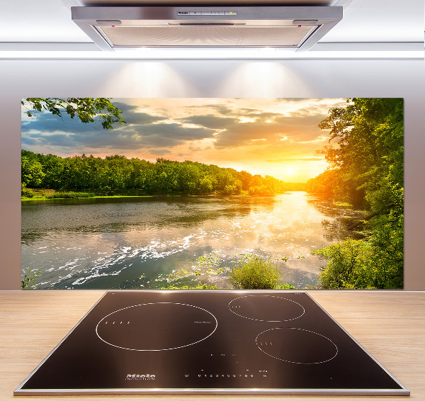 Achterwand keuken Schemering op de rivier